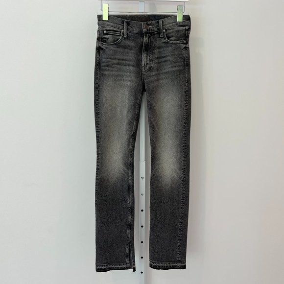 MOTHER THE RASCAL SLIT UNDONE HEM TAG, YOU'RE IT! BLACK GRAY JEANS SIZE 27